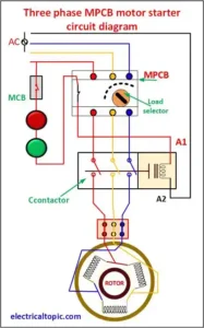 MPCB motor protection circuit breaker connection diagram