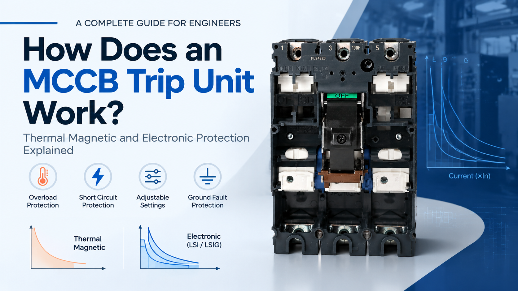 MCCB trip unit working principle with thermal magnetic and electronic protection functions