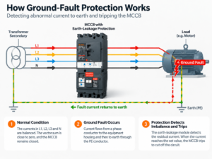 How ground-fault protection works in an MCCB