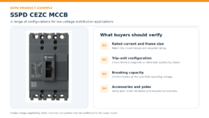 SSPD CEZC 100A 3-pole molded case circuit breaker for low-voltage power distribution